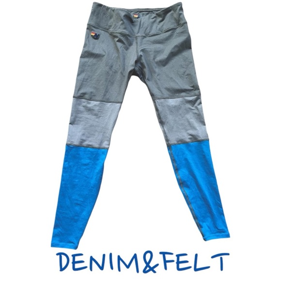 Aviator Nation Womens Sprinter Full Length Leggings PERISCOPE/STEEL/CARIBBEAN 🩶 - Picture 6 of 7